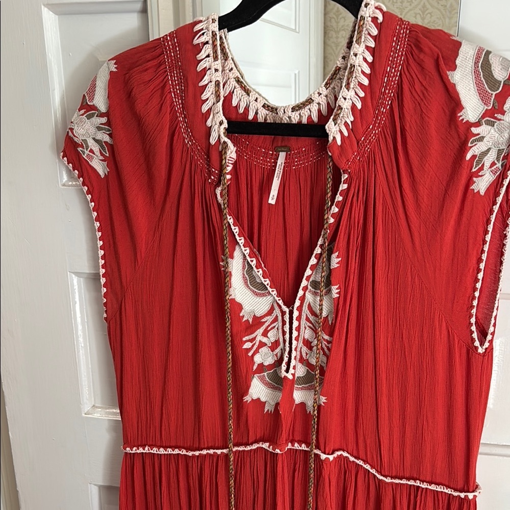 Free People Red Bohemian Dress